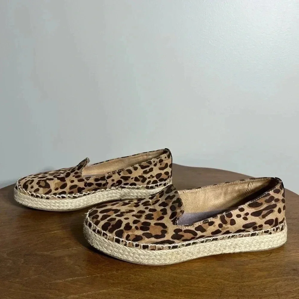 Dr. Scholls Find Me Animal‎ Print Espadrille Flats 6